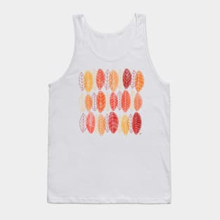 Fall Warm Leaves Pattern Tank Top